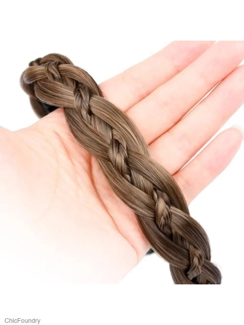 Thin Braided Headband with Teeth Synthetic Hair Plaited Head Bands for Women